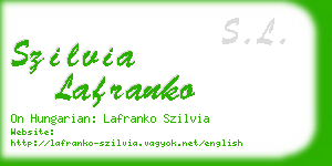 szilvia lafranko business card